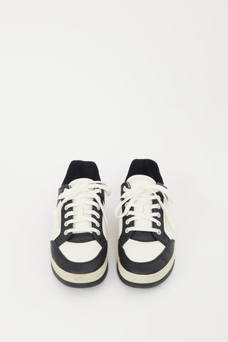 Saint Laurent White 
Black Leather SL61 Perforated Sneaker