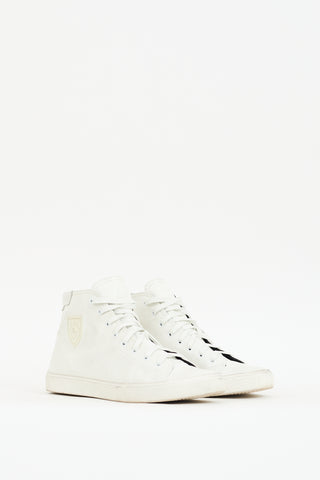 Saint Laurent White Leather Bedford Patch Sneaker