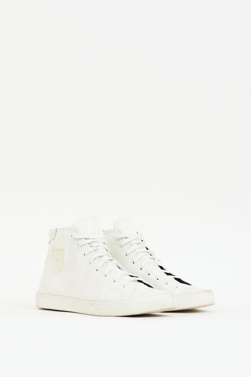 Saint Laurent White Leather Bedford Patch Sneaker