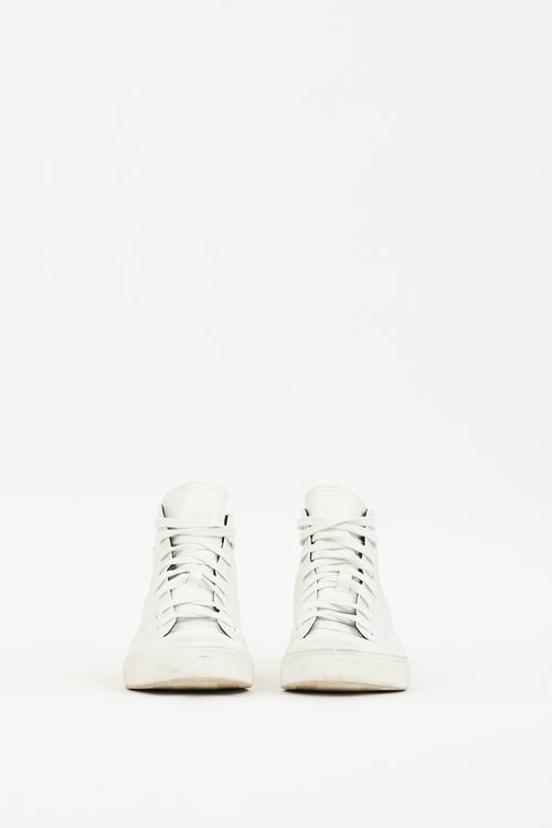 Saint Laurent White Leather Bedford Patch Sneaker