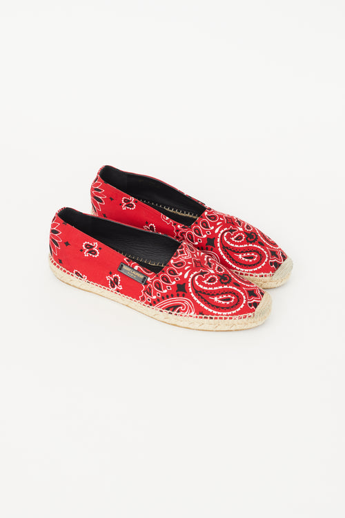 Saint Laurent Red Bandana Espadrilles Sneaker