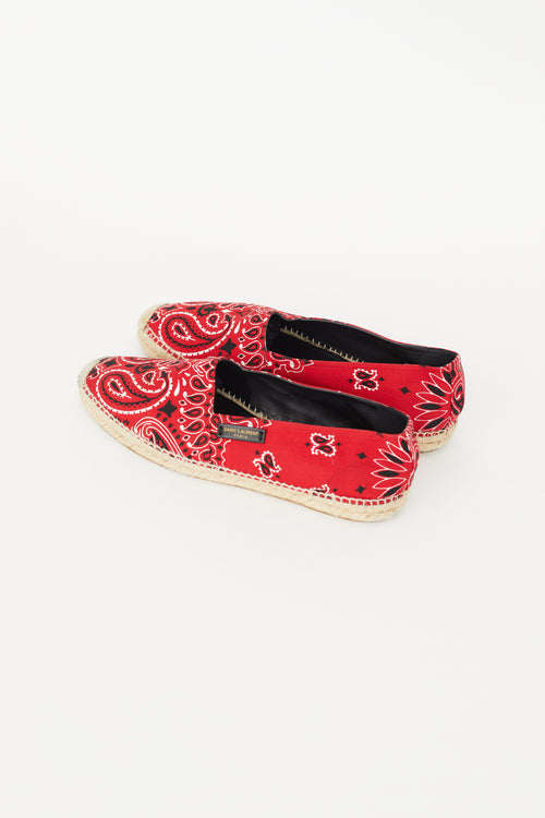 Saint Laurent Red Bandana Espadrilles Sneaker