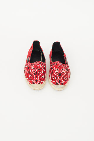 Saint Laurent Red Bandana Espadrilles Sneaker