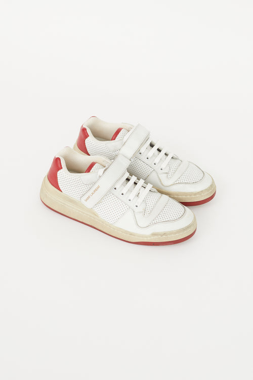 Saint Laurent White 
Red SL24 Low Sneaker