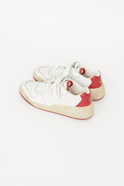 Saint Laurent White 
Red SL24 Low Sneaker