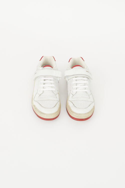 Saint Laurent White 
Red SL24 Low Sneaker