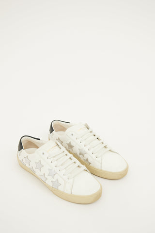 Saint Laurent White Court Classic Star Sneaker