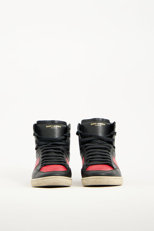 Saint Laurent Black 
Red Leather SL10H Sneaker