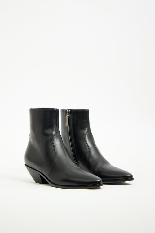 Saint Laurent Black Leather West Boot