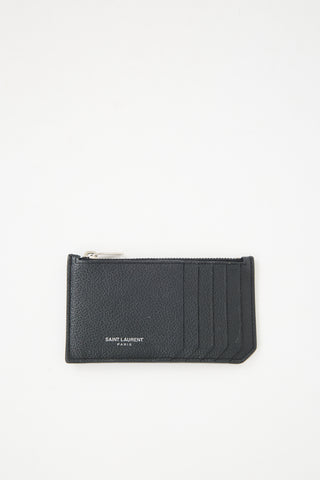 Saint Laurent Leather Fragment Card Holder