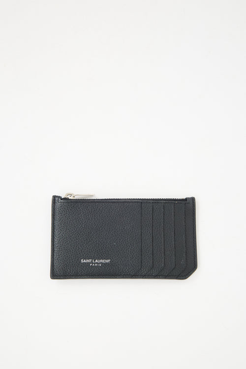 Saint Laurent Leather Fragment Card Holder