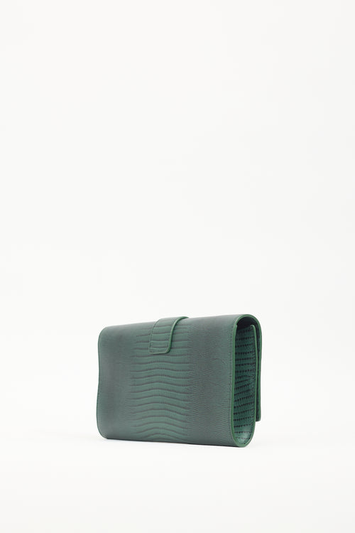 Saint Laurent Green Leather Y-Ligne Clutch