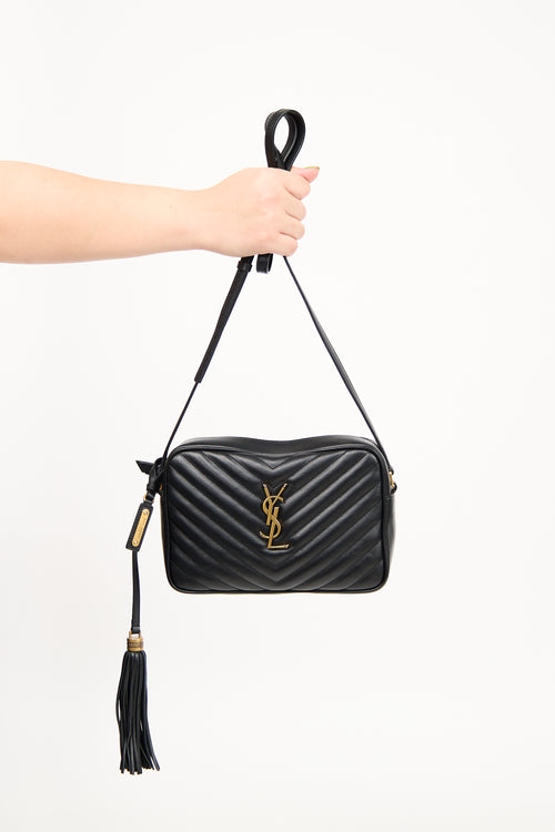 Saint Laurent Black Leather Lou Tassel Crossbody Bag