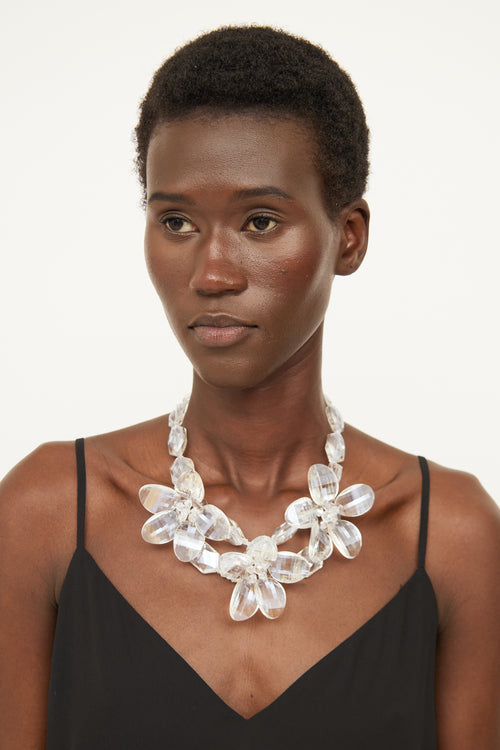 VSP Archive Clear Crystal Flower Bead Necklace