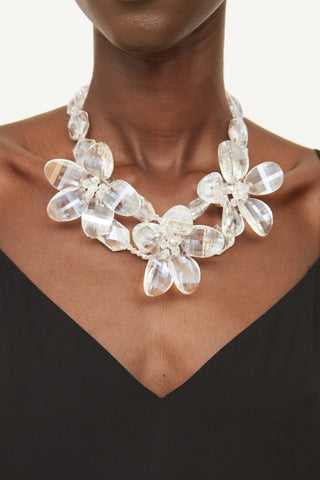 VSP Archive Clear Crystal Flower Bead Necklace