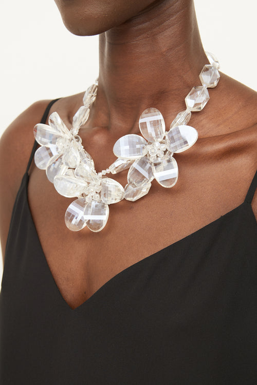 VSP Archive Clear Crystal Flower Bead Necklace