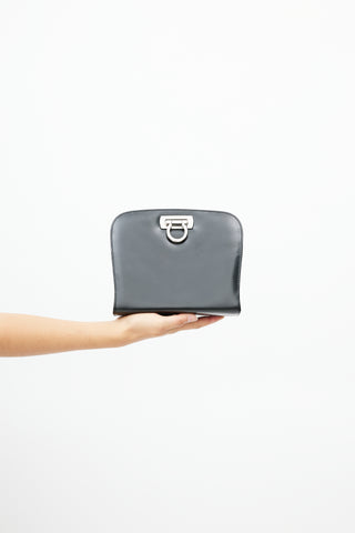 Salvatore Ferragamo Black Diana Leather Clutch