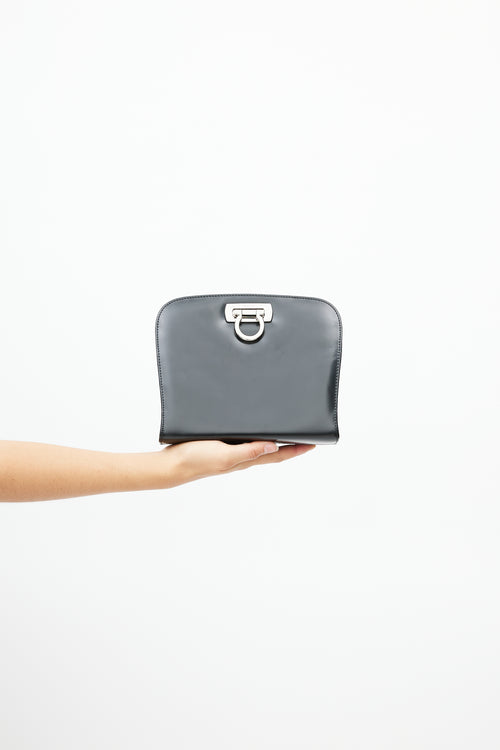 Salvatore Ferragamo Black Diana Leather Clutch