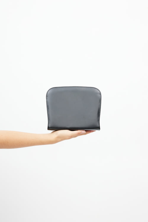 Salvatore Ferragamo Black Diana Leather Clutch