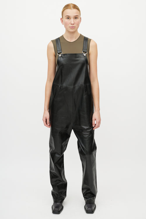 Salvatore Ferragamo Black Leather Overall