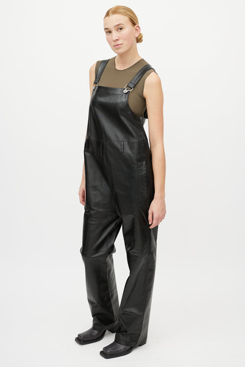 Salvatore Ferragamo Black Leather Overall