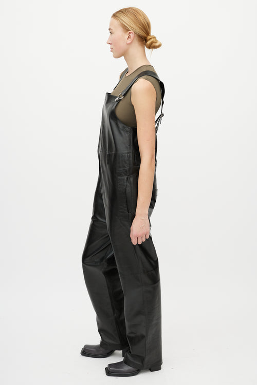 Salvatore Ferragamo Black Leather Overall