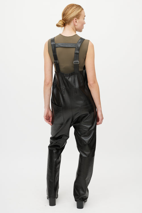 Salvatore Ferragamo Black Leather Overall