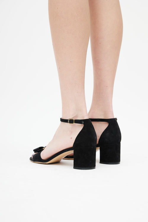 Salvatore Ferragamo Black Suede Gavina Sandal