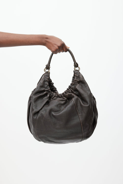 Ferragamo Brown Leather Bow Bag