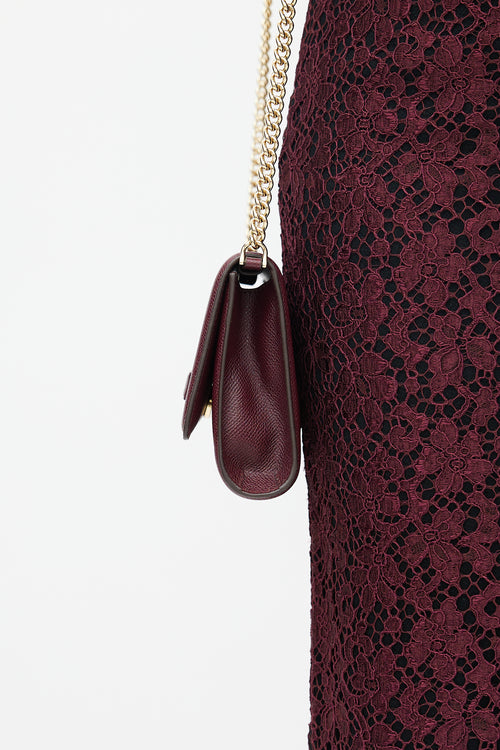 Salvatore Ferragamo Burgundy Vara Bow Bag