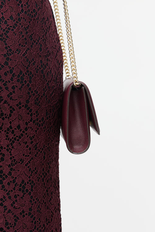 Salvatore Ferragamo Burgundy Vara Bow Bag