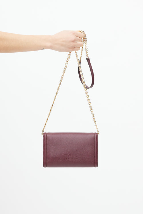 Salvatore Ferragamo Burgundy Vara Bow Bag