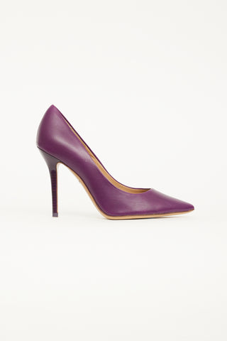 Salvatore Ferragamo Purple Leather Pump