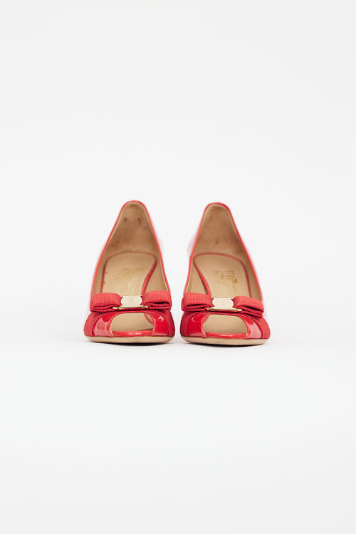 Salvatore Ferragamo Red Patent Leather Pump