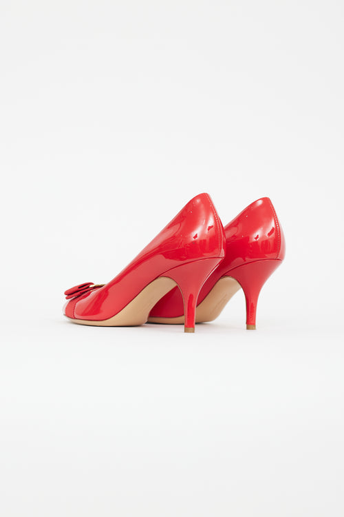 Salvatore Ferragamo Red Patent Leather Pump