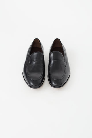 Salvatore Ferragamo Black Leather Penny Loafer