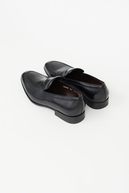 Salvatore Ferragamo Black Leather Penny Loafer