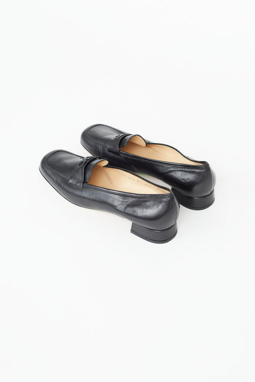 Salvatore Ferragamo Black Tonal Gancini Loafer