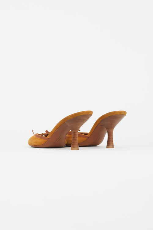 Salvatore Ferragamo Brown Suede Bow Heel