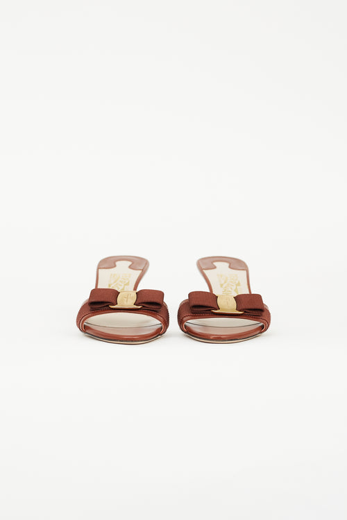 Salvatore Ferragamo Brown Vara Bow Heeled Mule