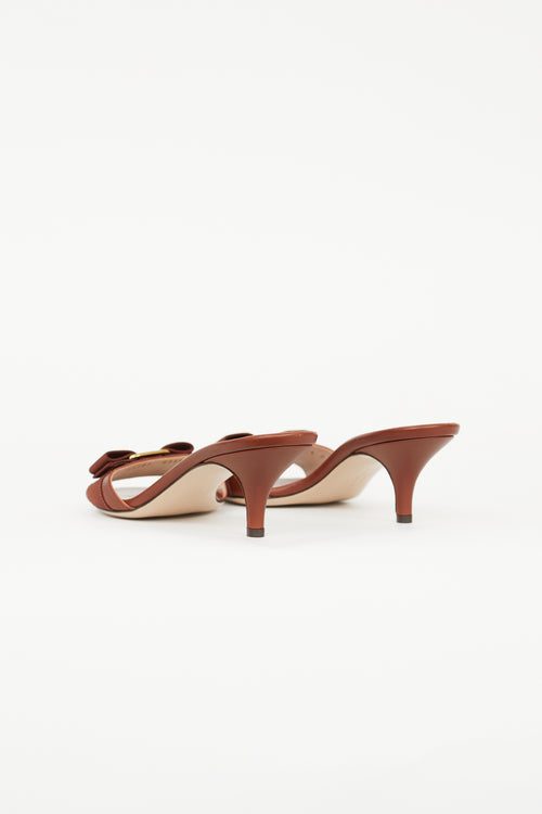 Salvatore Ferragamo Brown Vara Bow Heeled Mule