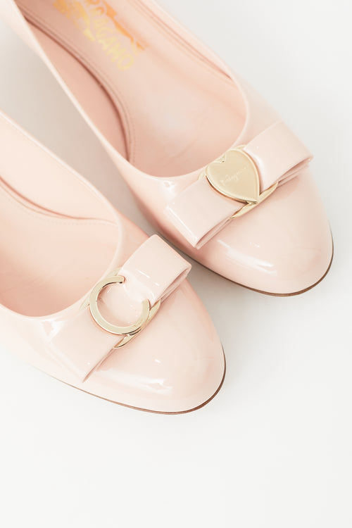 Salvatore Ferragamo Pink Patent MyVara Bow Heel