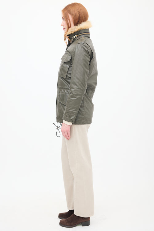 Sam Green Waxed Canvas 
Fur 2-in-1 Anorak Jacket