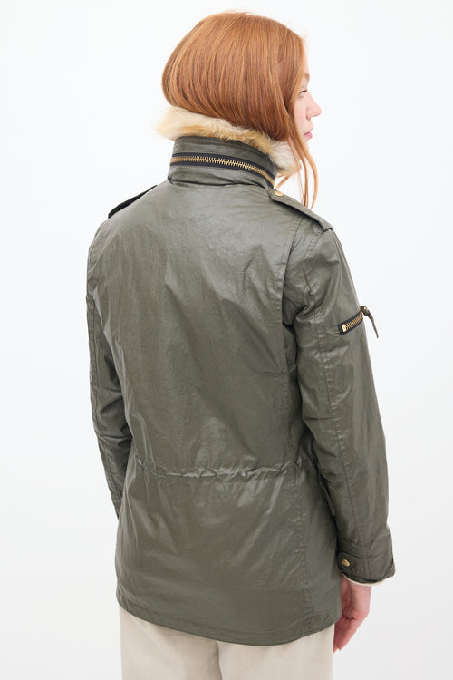 Sam Green Waxed Canvas 
Fur 2-in-1 Anorak Jacket