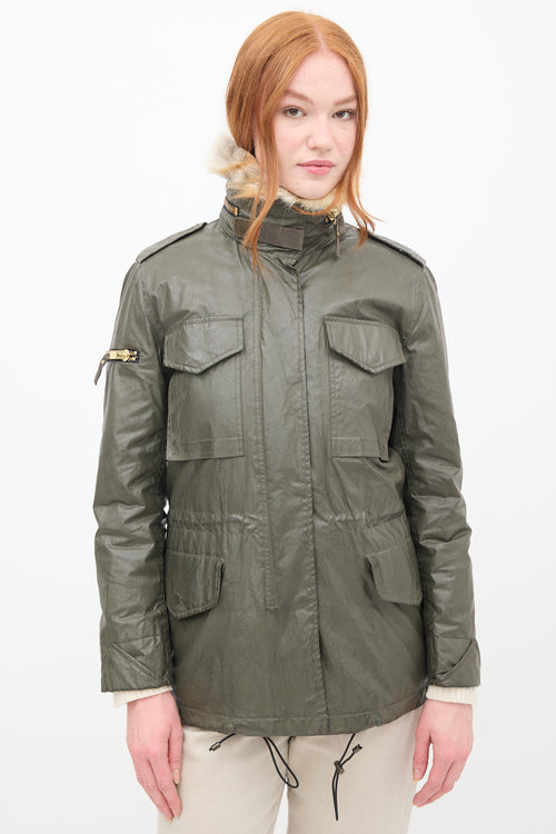 Sam Green Waxed Canvas 
Fur 2-in-1 Anorak Jacket