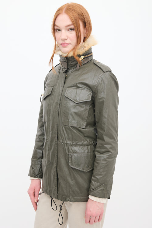 Sam Green Waxed Canvas 
Fur 2-in-1 Anorak Jacket