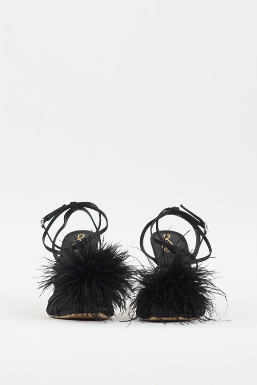 Sam Edelman Black Satin 
Feather Layton Heel