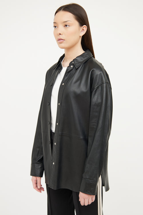 Samsoe Samsoe Black Leather Long Sleeve Top