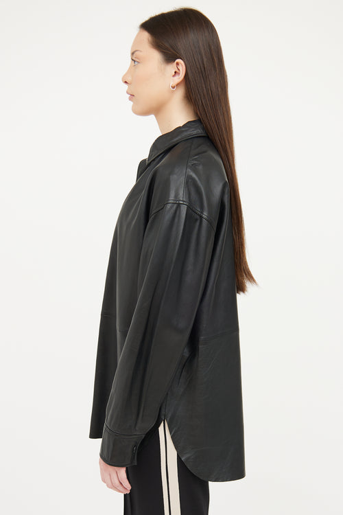 Samsoe Samsoe Black Leather Long Sleeve Top