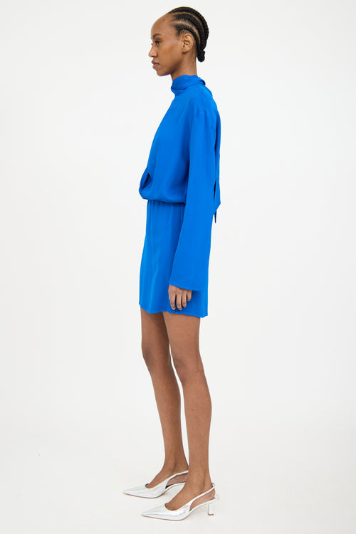 Samsøe Samsøe Blue Tie Midi Dress